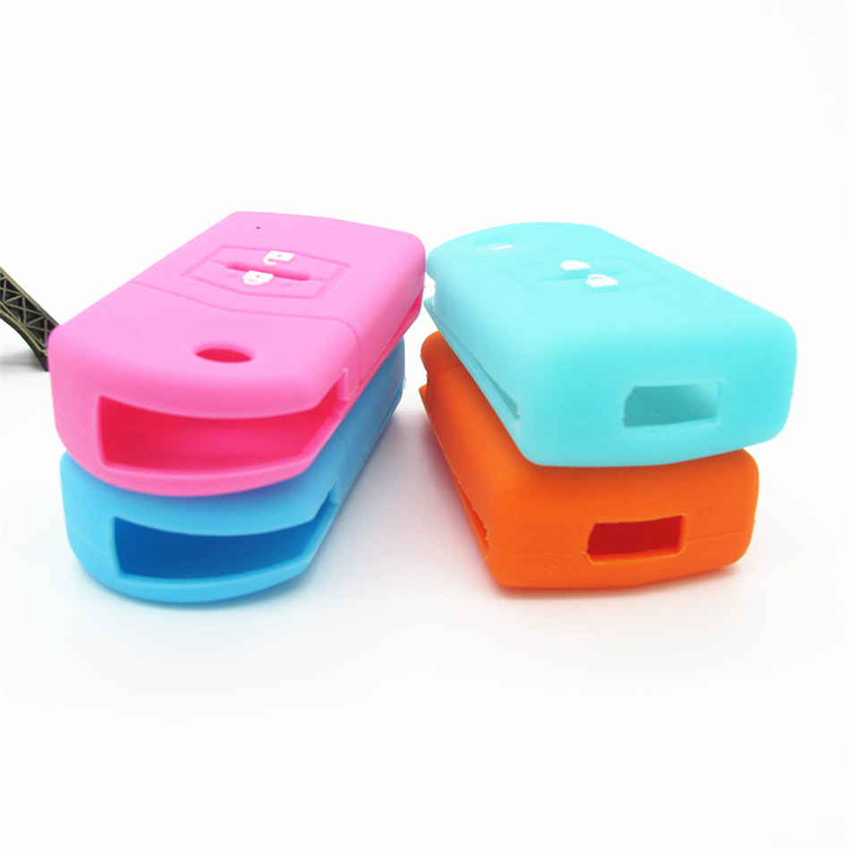 橙色馬自達2鍵帶標硅膠汽車鑰匙套